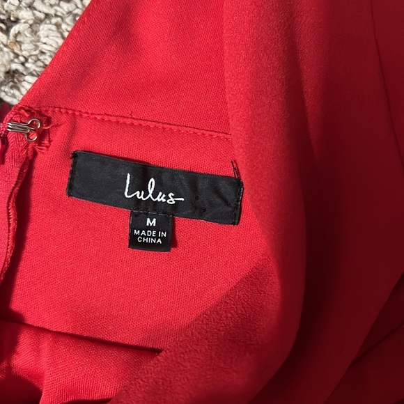 Lulus medium red v neck jumpsuit ‼️WORN ONCE‼️ - Picture 2 of 5
